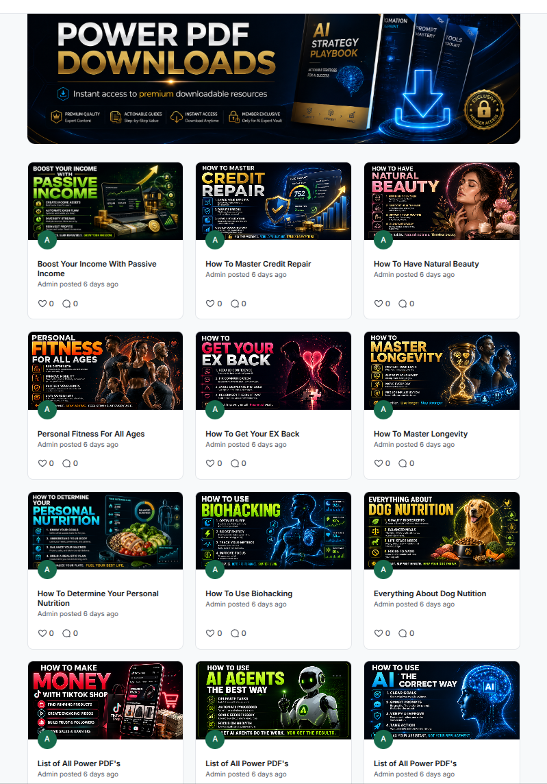Power PDF downloads library inside the community